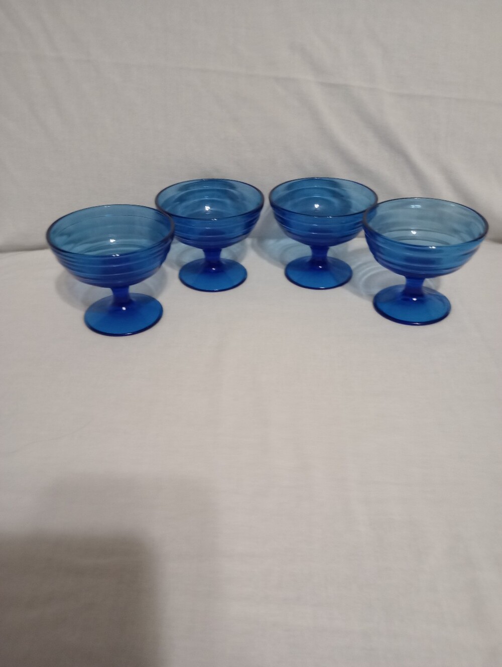 Vintage Hazel Atlas Cobalt Blue Moderntone Footed Sherbets- Set of 4